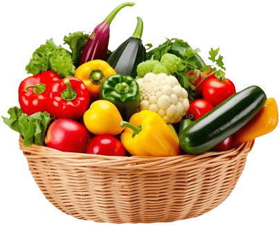 basket full groceries vegetables